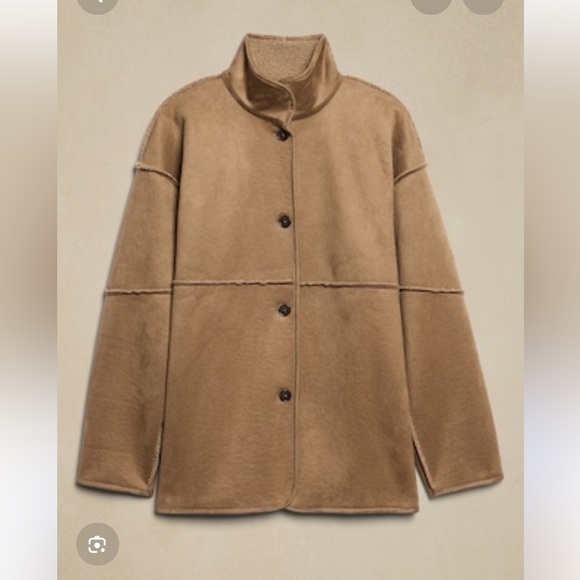 Banana Republic Tan Vegan Reversible Teddy - Picture 2 of 4